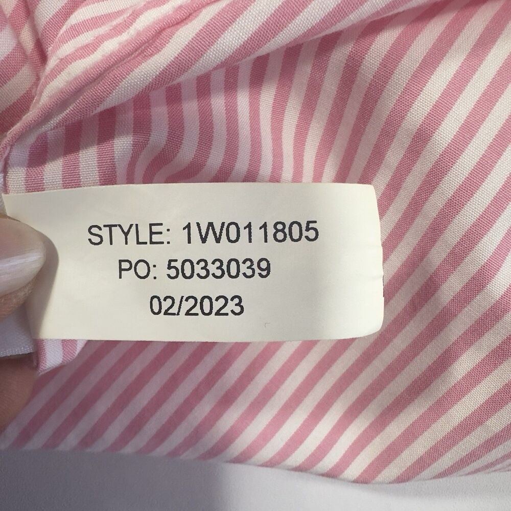 Vineyard Vines Mens Button Down Stretch Poplin Stripe Shirt Pink XL Embroidered - Picture 12 of 15